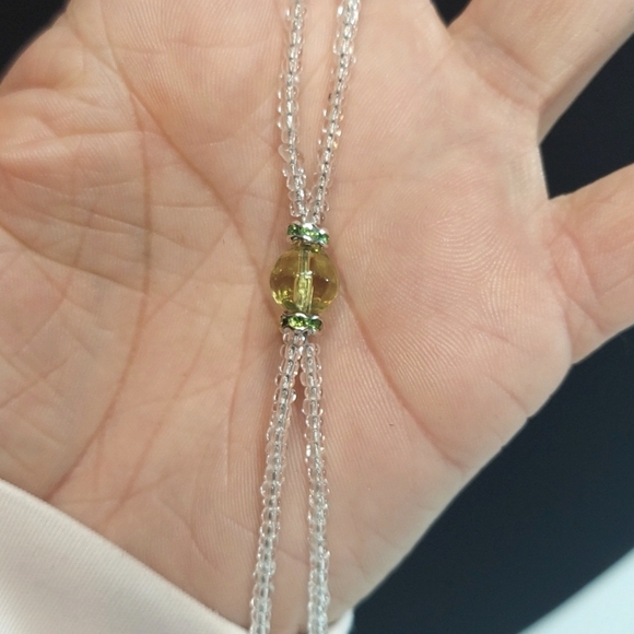 Rare! Vintage Glass Bead Heart Pendant Choker Necklace - Picture 7 of 8